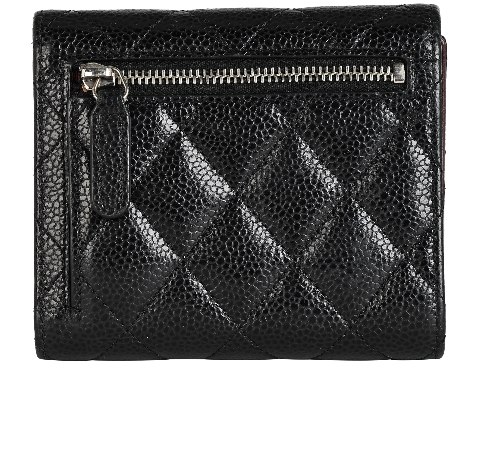 Chanel Classic Flap Wallet, &pound;475, Accessories, Black, Caviar Leather, Back view